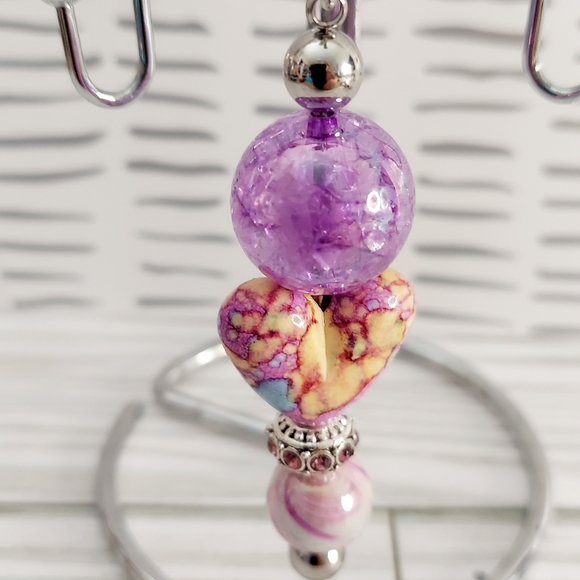 Hand Crafted New Item Keychain Purse Charm Rearview Mirror Art - Picture 3 of 3